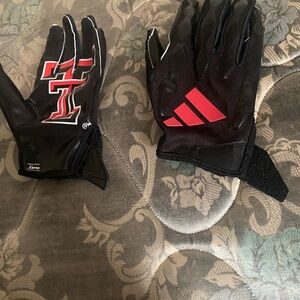 Adidas Black and Red Sports Gloves